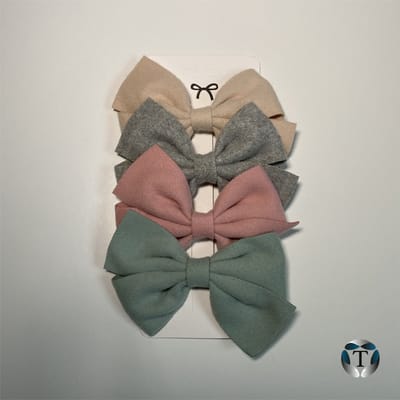 Haarstrikjes | Haarspeldjes | Set van 4 stuks | 8 cm | Kinderen | Peuter | Baby | Katoen | Haarclipjes | Meisje | Kraamcadeautje | Haar Accessoires | Handgemaakt | TheOldOmen