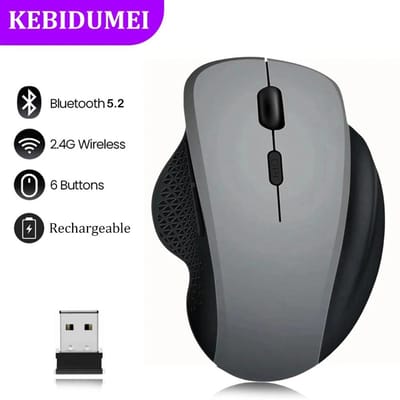 Souris sans fil rechargeable Bluetooth 1600DPI Souris silencieuses Récepteur USB 2.4G pour Mackbook PC Ordinateur portable Accessoires de jeu