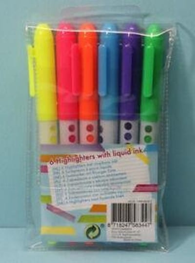 Stiften geel roze oranje blauw paars groen