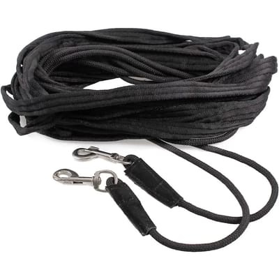 QHP - Dubbele Longeerlijn - Black - 16 Meter
