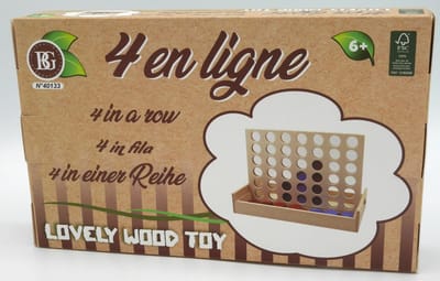 Lovely Toys Houten 4 op een rij spel - Traint geheugen en concentratie