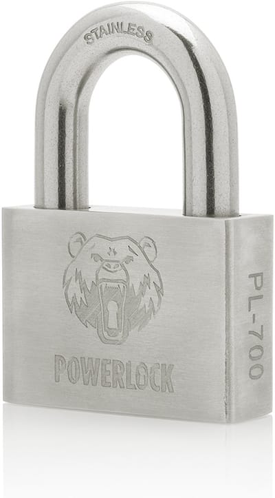 PowerLock PL-700 RVS Hangslot – 70mm breed - Uitneembare Beugel – Weerbestendig Buitenslot – 14 mm Beugel – Inclusief 2 Sleutels