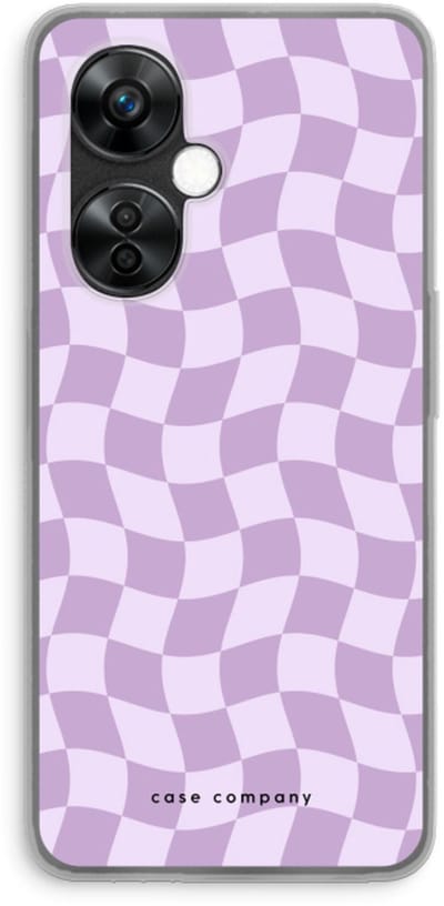 Case Company® - Hoesje geschikt voor OnePlus Nord CE 3 Lite hoesje - Grid Paars - Soft Cover Telefoonhoesje - Bescherming aan alle Kanten en Schermrand