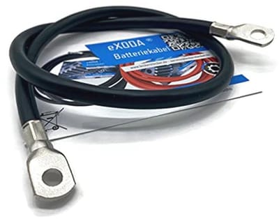 Accukabel 35 mm² 75cm met M10 en M8 Kabelschoenen - Flexibel en Hoge Kwaliteit voor Auto, Motor en Boot