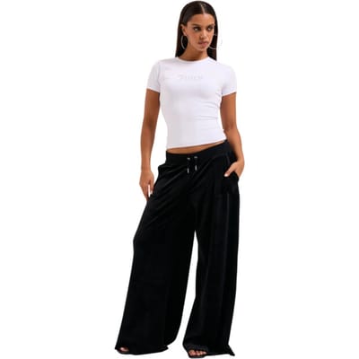 Juicy Couture Juicy Couture Yuka Wide Leg Jogger With Jc Embroidery ZWART - Maat S