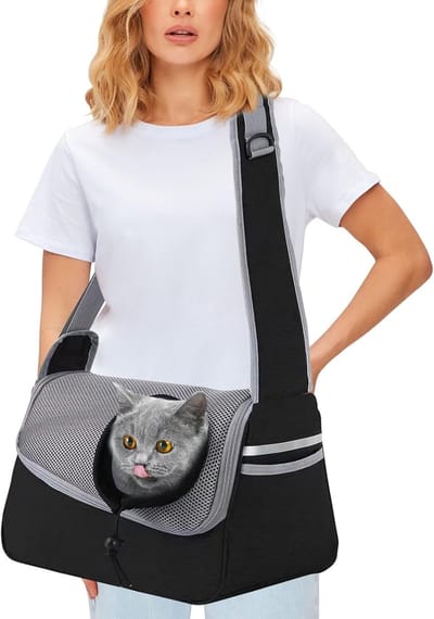 Famanu – Sling Carrier Draagtas voor Kleine Hond of Kat – Handvrij -Verstelbaar en Ademend Ontwerp voor Comfortabel Dragen