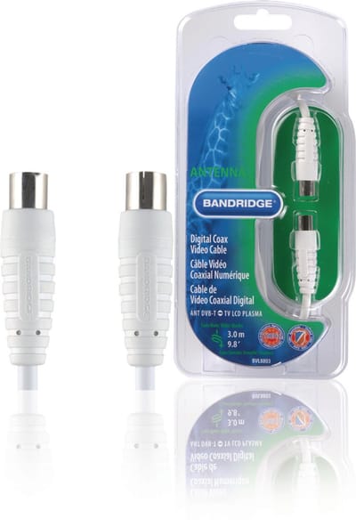 Bandridge BVL8803 100 dB Coaxkabel Coax Male (IEC) - Coax Female (IEC) - 3 meter - Wit