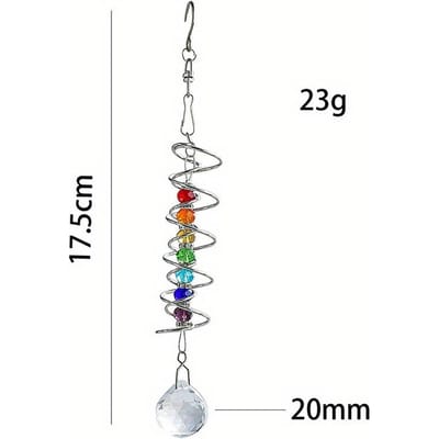 Spiraalstaart Windmolen Zonenvanger Kristallen Bol Stabilisator Chakra Kralen Hangend Kinetische Windgongen Regenboog Maker Tuindecoratie