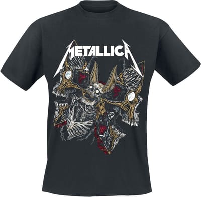 Metallica - Skull Moth Heren T-shirt - L - Zwart