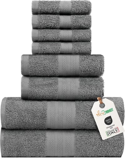 Omgoods - Handdoeken Set van 8 Stuks - 100% Katoen, Zacht en Absorberend