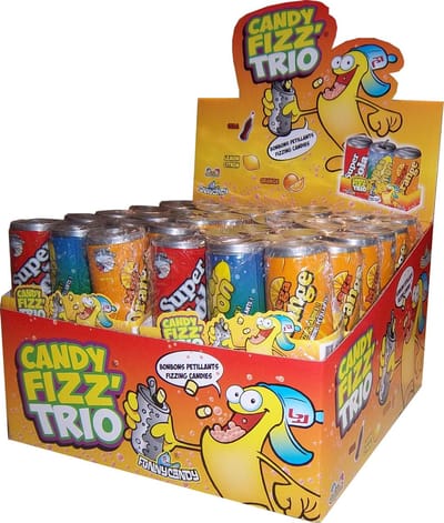 STARSWEETS Candy Fizz Trio - cola, lemon en orange smaken - 72 potjes