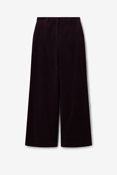 Sissy-Boy - Donkerbruine high waist wide leg velvet broek