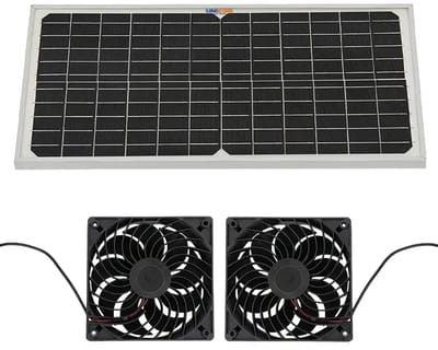 UniEgg® 20W Zonnepaneel Ventilator Set | Multifunctioneel | Dubbele Ventilatie voor Dierenhok, Tuinkas, Schuur, Camper en veel meer | Energiezuinig, Stil & Gezonde Luchtcirculatie tegen Hitte en Geur