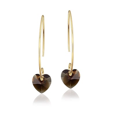 Montebello Oorbellen Liv HG37 - Swarovski Hart - 925 Zilver Verguld - Ø10mm - 35mm