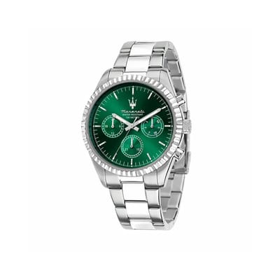 Maserati - Watch - Competizione - R8853100044 - heren horloge - zilverkleurig - groen - 43 MM