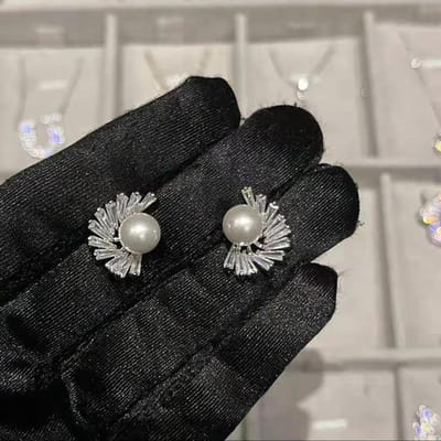 Boucles d'oreilles en argent sterling 925 avec perles naturelles et pierres précieuses Aros Mujer Oreja Bijoux en argent 925 Orecchini Boucles d'oreilles à tige pour femmes blanc