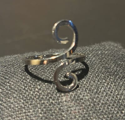 Zilverkleurige No-Fade Waterproof Gedraaide Vortex Ring - 316L RVS