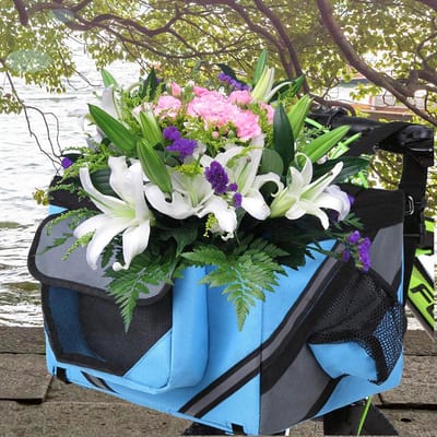 Fietsmand Hond - Mand voor Fiets - Vervoer Huisdier - Met Veiligheidsharnas - 38x27x26 cm - Blauw