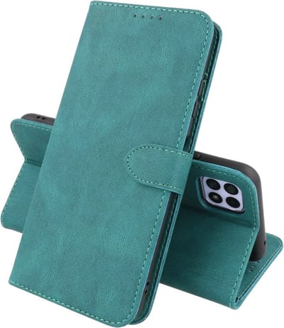 Hoesje Geschikt voor Samsung Galaxy A22 5G - Hoesje Book Case Telefoonhoesje - Donker Groen
