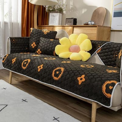 Coussin de canapé en peluche épaisse quatre saisons, antidérapant, isolation thermique, serviette de canapé, coussin en velours de lait, housse universelle de décoration de canapé 70x70cm brown