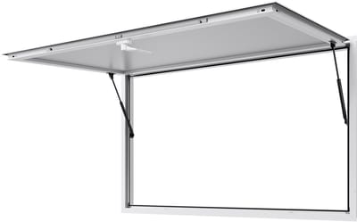 Concessievenster 152 x 92 cm, aluminium frame serviceluik voor foodtruck, verstelbaar serviceluik met luifeldeur en sleephaak, ontworpen om regenwater te weerstaan voor aanhangwagens
