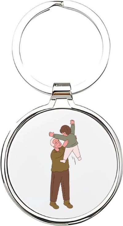 Akyol - opa & kleinzoon Sleutelhanger - Opa - de allerliefste opa - opa sleutelhanger - grootvader sleutelhanger - sleutelhanger voor opa - familie sleutelhanger - verjaardagscadeautje - cadeau voor opa - grandfather - pake - 4 x 7,5 CM