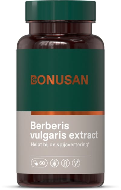 BONUSAN Berberine - Berberis vulgaris Extract – 60 Capsules – Gestandaardiseerd op 6% Alkaloïden (Berberine) – Vegan