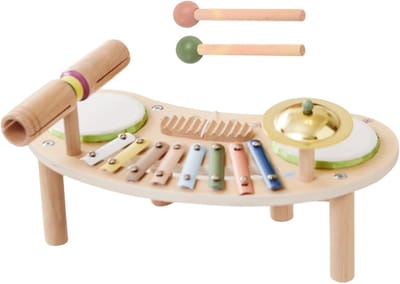 Kinderen Percussie Set - Muziek Instrumenten - Muziek Leren - 7-in-1 Educatief Speelgoed - 39 x 7 x 21 cm