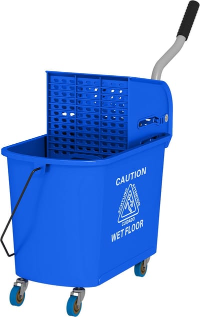 Killogood 20L mopemmer met wringer en handgreep - verrijdbare kunststof mopemmer - blauw