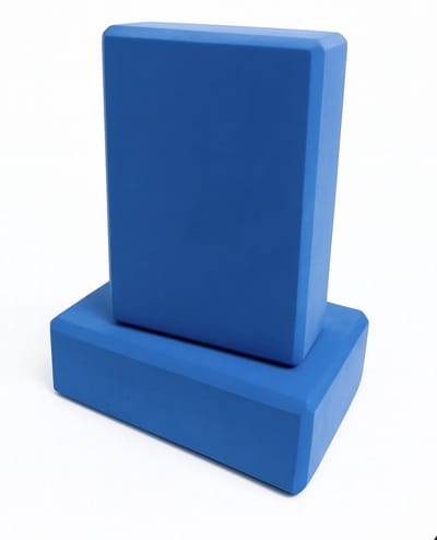 Yogablokken - Set van 2 blokken - Blokken van EVA-schuim met hoge dichtheid ter ondersteuning en verdieping van poses, verbetering van kracht, evenwicht en flexibiliteit - Lichtgewicht, perfect voor thuis of in de sportschool - Donkerblauw