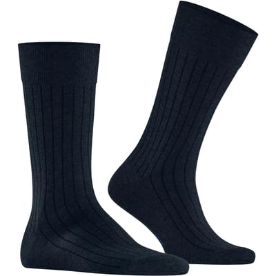 Burlington Duke Street geribd casual katoen Sokken heren blauw - maat 40-46