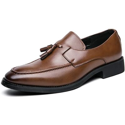 Elegante Schoenen Heren Klassieke Dress Loafers Heren Schoenen Moda Italiana Kwastjes Leren Schoenen Formele Oxford Schoenen Grote Maat 38 -48 46 bruin