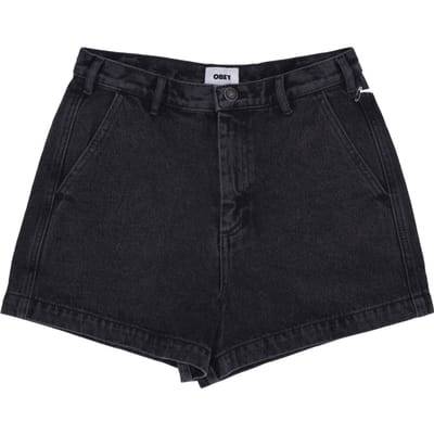 Dames korte jeans Baby Lamb Denim Short stoffig zwart