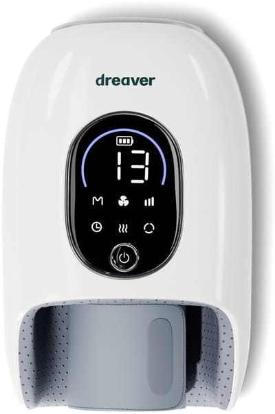 Dreaver Hand Massager Pro - Handmassage apparaat - 9 Massagemodes - Tegen Reuma/RSI/Artrose en Gewrichtspijn - Handreflexologie - Draadloos