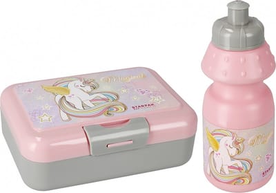 Eenhoorn, ontbijtset, ontbijtdoos + drinkfles van 350 ml, lunchbox voor meisjes