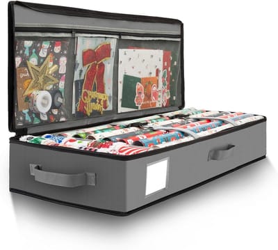 Opbergzak voor Cadeaupapier - Waterdicht 600D Oxford Stof - Organisator voor Cadeauverpakking met Compartimenten 90 x 30 x 12 cm - Perfect voor Feestjes en Verjaardagen