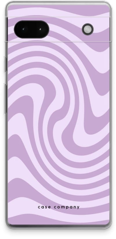 Case Company® - Hoesje geschikt voor Google Pixel 6a hoesje - Swirl Paars - Soft Cover Telefoonhoesje - Bescherming aan alle Kanten en Schermrand
