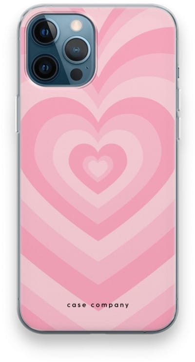 Case Company® - Hoesje geschikt voor iPhone 12 Pro hoesje - Hart Roos - Soft Cover Telefoonhoesje - Bescherming aan alle Kanten en Schermrand