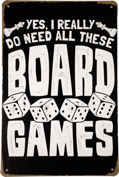 Wandbord - Board games - Metalen wandbord - Mancave - Metalen bord- Mancave decoratie - Bar decoratie - 20 x 30cm - Tekst bord - Metalen borden - Wandborden - UV bestendig - Eco vriendelijk - Game -