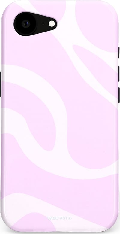 Casetastic hoesje geschikt voor Apple iPhone 16e / Apple iPhone 17e - MagSafe - Dubbellaagse bescherming - Vrolijk Roze Suikerspin Curves - Fashion Case - Lichtroze Wit