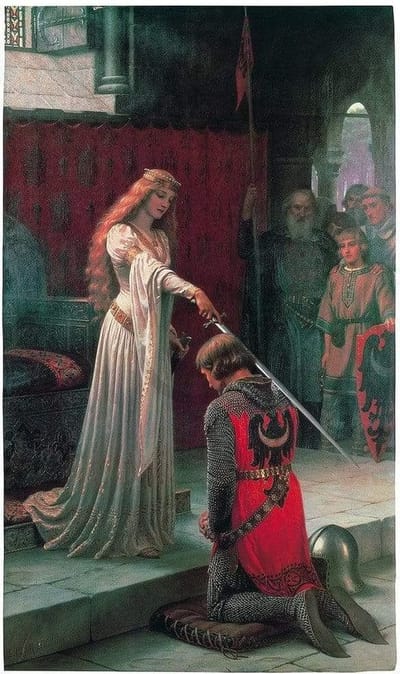 Kunstdruk Edmund Blair Leighton - The Accolade, 1901 60x80cm
