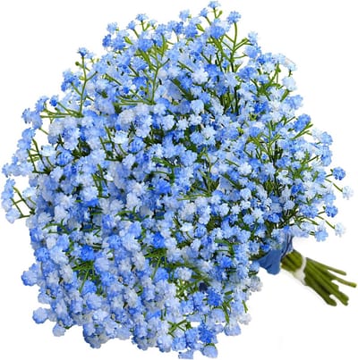 SnelShoppen - Pack van 10 Lichtblauwe Kunstmatige Gypsophila Bloemen - Realistische Gypsophila Boeket voor Thuisdecoratie, Bruiloft, DIY Bloemenarrang