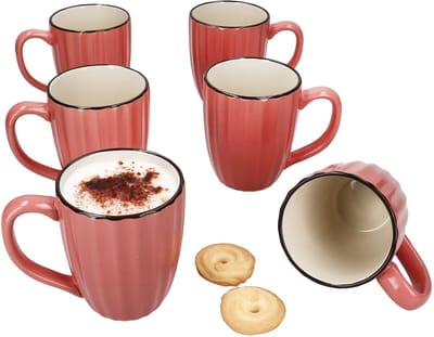 Set van 6 OSITA ROSE aardewerken koffiemokken voor 6 personen - 674470