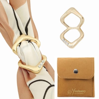 Youhomy sjaal speld goudkleurig, kristal - Sjaal binder - Sjaal Klem 40x40MM | Cadeau voor vrouwen| Moederdag cadeau| Valentijnsdag cadeau