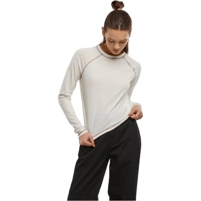 Urban Classics - Contrast Jersey Longsleeve top - XS - Gebroken wit