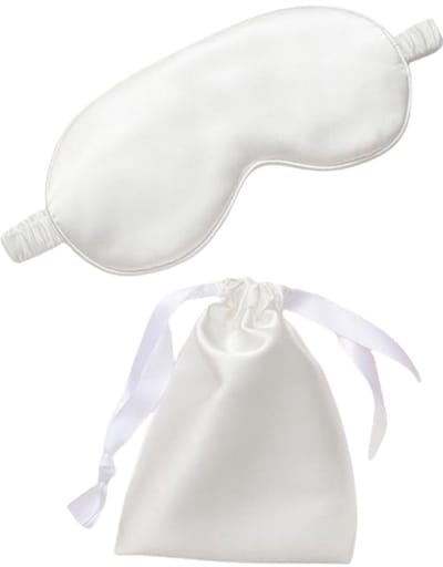 Oneay Slaapmaskers voor dames, oogmasker, zijden slaapmasker, huidvriendelijk slaapmasker voor heren, ultrazacht slaapmasker, draagbaar oogmasker met elastische bandjes voor ploegendienst (wit)