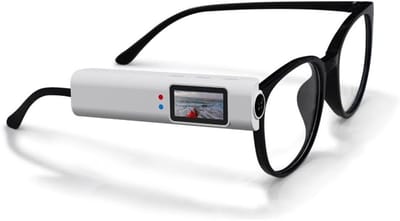 2.7K FPV-brilcamera, first-person view, 12 MP actiecamera, 110° groothoek, 0,96 inch kleurendisplay, intelligente ruisonderdrukking (wit)