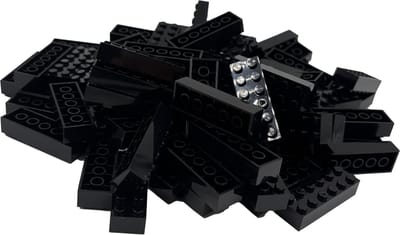 100 Bouwstenen 2x6 | Zwart | Compatibel met Lego Classic | Keuze uit vele kleuren | SmallBricks