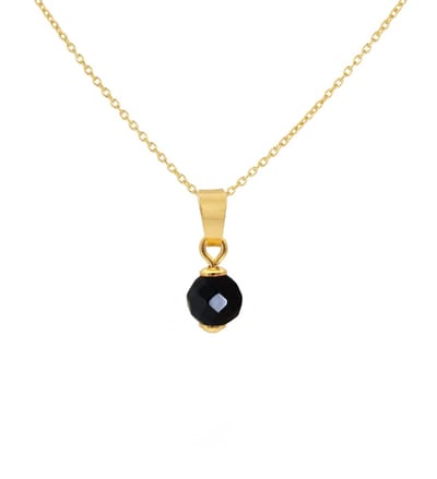 ARLIZI 2017 Ketting zwarte spinel hanger - verguld - 44 cm