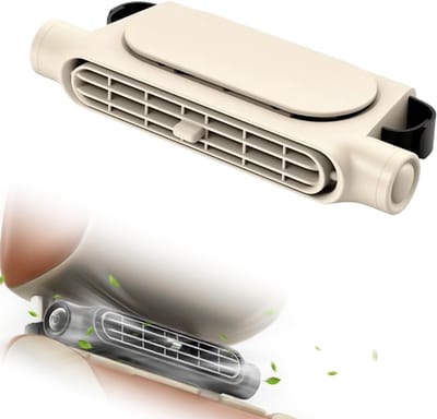 Auto ventilator - Autoventilator - Auto ventilator cooling - 3000 mAh - 18 x 8 cm - 3 snelheden - Draagbare achterbankkoelventilator - Voor achterste hoofdsteun - Stille hoofdsteun-nekventilator voor alle auto's - Beige